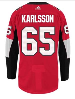 Ottawa Senators Team Color,  Erik Karlsson #65  ADIDAS AUTHENTIC CUSTOMIZED