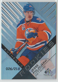 2016-17 SP Game Used RAINBOW PLAYER AGE #139 Jesse Puljujarvi RC 026/218 Oilers
