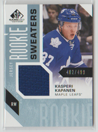 2016-17 SP Game Used ROOKIE SWEATERS #RSKK Kasperi Kapanen RC JERSEY /499