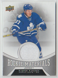 2016-17 Upper Deck Series 2 #RM-KK Kasperi Kapanen ROOKIE MATERIALS JERSEY