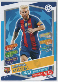 2016-17 Topps MA Champions League #BAR17. Lionel Messi (FC Barcelona)