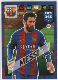 2018 Panini FIFA 365 #115.  Lionel Messi (FC Barcelona)