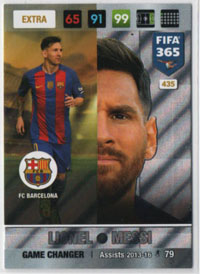 2017 Panini FIFA 365 GAME CHANGER #435. Lionel Messi (FC Barcelona)