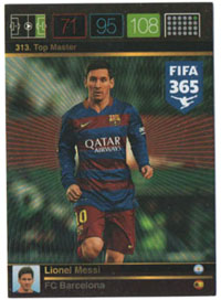2016 Panini FIFA 365 TOP MASTERS #313.  Lionel Messi (FC Barcelona)