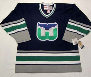Hartford Whalers DARK BLUE Vintage Replica Jersey, CCM 550