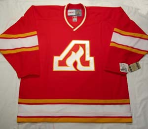 Atlanta Flames RED Replica Jersey, CCM 500 Vintage