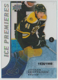 2015-16 UD Ice ICE PREMIERES #122 Joonas Kemppainen Bruins RC