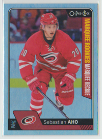 2016-17 O-Pee-Chee RAINBOW #687 Sebastian Aho RC MARQUEE ROOKIE Hurricanes