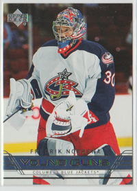 2006-07 Upper Deck #208 Fredrik Norrena (G) Blue Jackets Young Guns SP RC