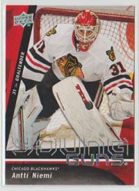 2009-10 Upper Deck #225 Antti Niemi (G) Blackhawks Young Guns  SP RC
