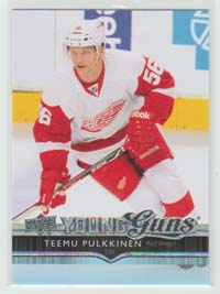 2014-15 Upper Deck #221 Teemu Pulkkinen Red Wings Young Guns SP RC