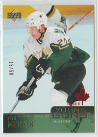 2003-04 Upper Deck #215 Antti Miettinen Stars /50 Canadian EXCLUSIVES Young Guns
