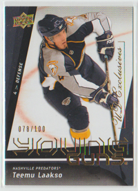 2009-10 Upper Deck #238 Teemu Laakso Predators /100 EXCLUSIVES Young Guns RC