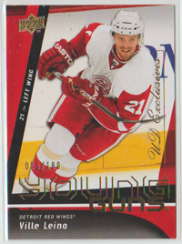 2009-10 Upper Deck #204 Ville Leino Red Wings /100 EXCLUSIVES Young Guns RC