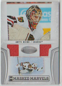 2010-11 Certified MASKED MARVELS /99 #1 Antti Niemi (G) Blackhawks