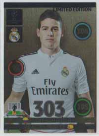 BONUS 45,00€,  2014-15 Panini Champions League James Rodriguez LIMITED EDITION
