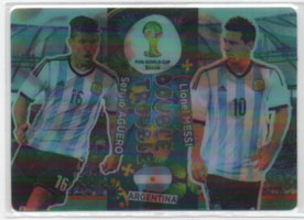 2014 Panini FIFA World Cup Brasil  DOUBLE TROUBLE  Sergio Aquero-Lionel Messi (Argentina)