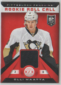 2013-14 Totally Certified Rookie Roll Call Jerseys RED #RROM Olli Määttä Penguins RC