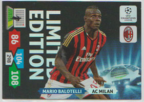 BONUS 45,00€,  2013-14 Panini Champions League Mario Balotelli LIMITED EDITION