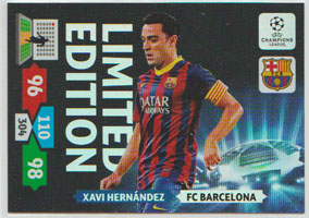 BONUS 65,00€,  2013-14 Panini Champions League Xavi Hernandez LIMITED EDITION