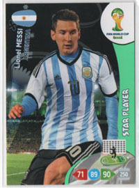 2014 Panini World Cup Brasil STAR PLAYER Lionel Messi (Argentina)