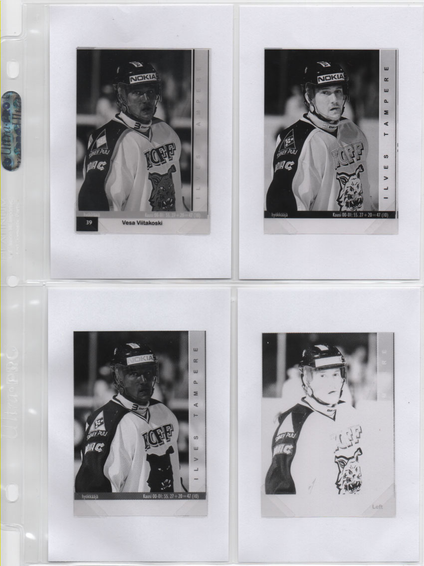 2001-02 Cardset Vesa Viitakoski Ilves 1/1 Print Film