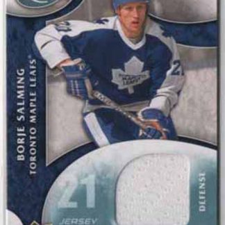 2009-10 UD Ice Frozen Fabricks JERSEY Borje Salming Maple Leafs #FR-BS