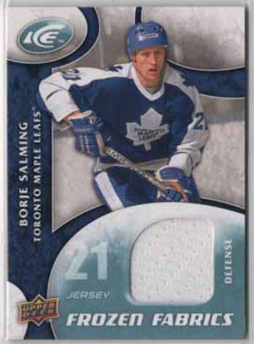 2009-10 UD Ice Frozen Fabricks JERSEY Borje Salming Maple Leafs #FR-BS