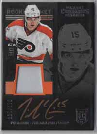 2013-14 Panini Contenders Hockey 012/100 RC AUTO PATCH Tye McGinn Flyers #248