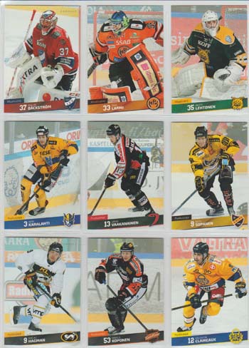2016-17 Cardset Liiga Sarja 1 Peruskortti Setti
