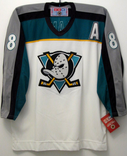 NHL FaniPaita Mighty Ducks Teemu SELANNE #8, ALTERNATE White CCM Jersey ORIGINAL - Image 3