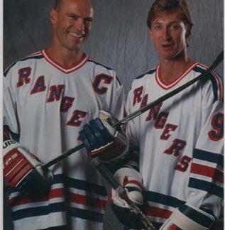 NHL Photo 8X10 Team New York Rangers Mark Messier #11 -Wayne Gretzky #99 (Home), 1990s
