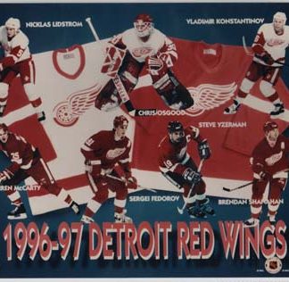NHL Photo 8X10 Team Detroit Red Wings, STARS 90s