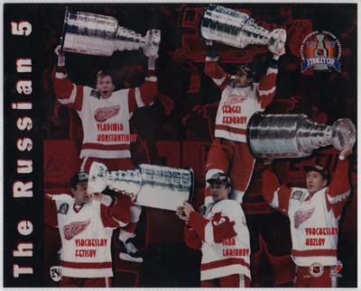 NHL Photo 8X10 Team Detroit Red Wings-RUSSIANS-5, STANLEY CUP-1997