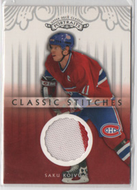 2003-04 UD Portraits Saku Koivu, 2-Color GAME JERSEY Canadiens #CS-SK