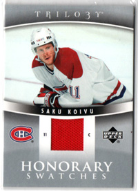 2006-07 Upper Deck Trilogy Honorary Swatches Saku Koivu GAME JERSEY Canadiens #HSSK