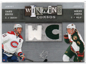 2009-10 SPx Winning Combos Mikko Koivu - Saku Koivu Double GAME JERSEY Canadiens #WCKK