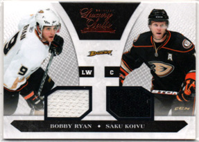 2010-11 Luxury Suite Saku Koivu-Bobby Ryan Double GAME JERSEY Ducks #76