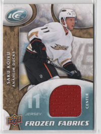 2009-10 UD Ice Saku Koivu FROZEN Fabricks GAME JERSEY Ducks #FR-SK