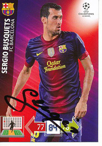 2012-13 Panini Champions League Sergio Busquets AUTOGRAPH (FC Barcelona)