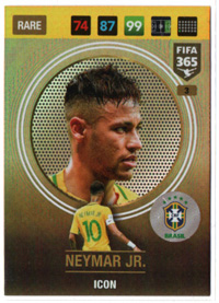 2017 Panini FIFA 365  ICON  #3 Neymar Jr.- (Brasil)