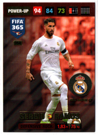 2017 Panini FIFA 365 DEFENSIVE ROCK #354 Sergio Ramos (Real Madrid CF)