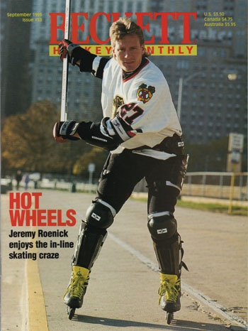 Beckett Hockey 1995 Sep. Roenick HOT WHEELS, Back Berard