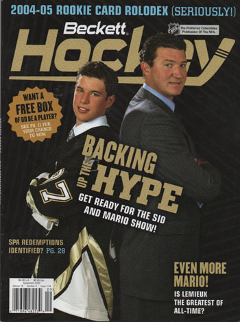 Beckett Hockey 2005 Sep. Sidney Crosby-Mario Lemieux, Back Mainos Las Vegas