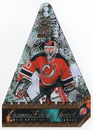 1999-00 CROWN ROYALE CRAMER'S CHOICE AWARD JUMBO #8 Martin Brodeur (G) Devils (MINT)