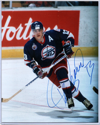 NHL Photo 8X10 Team Winnibeg Jets Teemu Selanne #13 BLUE - AUTOGRAPH (COA)