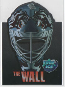 1995-96 Edge Ice THE WALL DIE-CUT Masks Les Kuntar (G) Bears #TW9