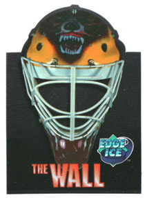 1995-96 Edge Ice THE WALL DIE-CUT Masks Wendell Young (G) Wolves #TW6