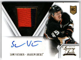 2013-14 Luxury Suite Rookie JERSEY-AUTOGRAPHS Prime 14/25 Sami Vatanen RC Ducks #190
