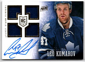 2013-14 Panini Prime JERSEYS - AUTOGRAPH 024/199 Leo Komarov RC Maple Leafs #123
